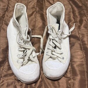 Converse White High Tops Lug Platform